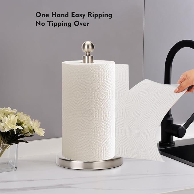 Kalitro Paper Towel Holder Countertop, Standing Paper Towel Roll Holder - Image 2