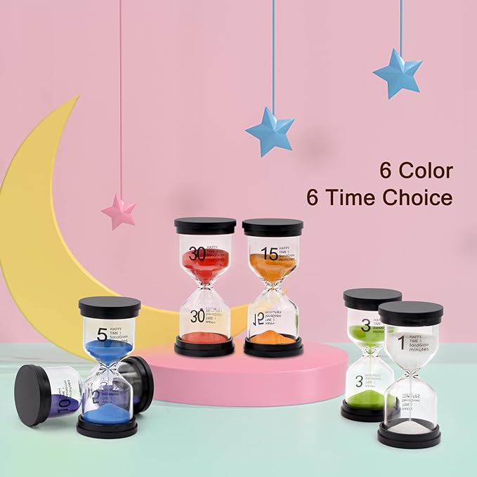 Sand Timer, Sand Timers Colorful 1/3/5/10/15/30 Minutes Sandglass Timer - Image 3