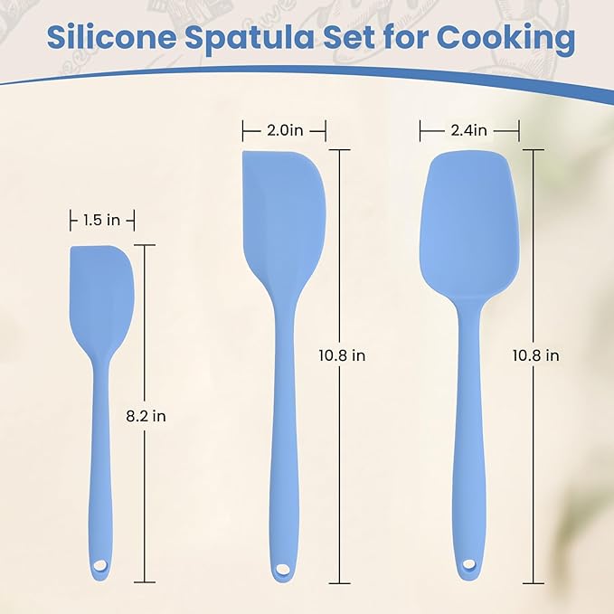 Silicone Spatulas Heat Resistant Food Grade Rubber Spatula, Handle - Image 2