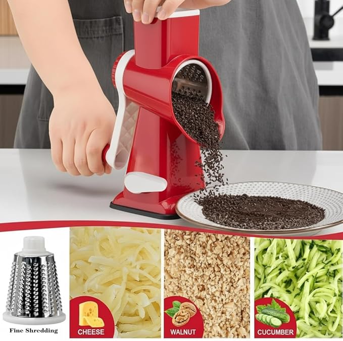 YOUCZON Rotary Cheese Grater Multi-Purpose Stainless Steel Cheese Shredder - Image 4