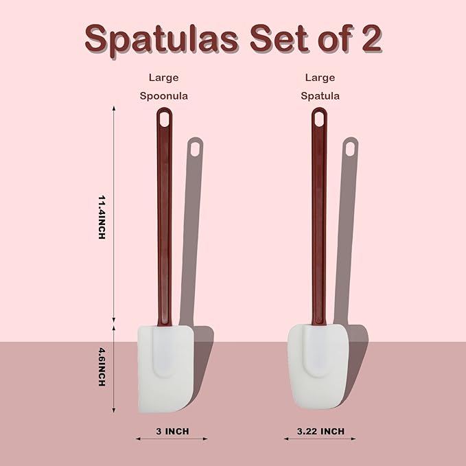 16.5 INCH Silicone Spatulas Heat Resistant Heavy Duty Rubber Spatulas - Image 2
