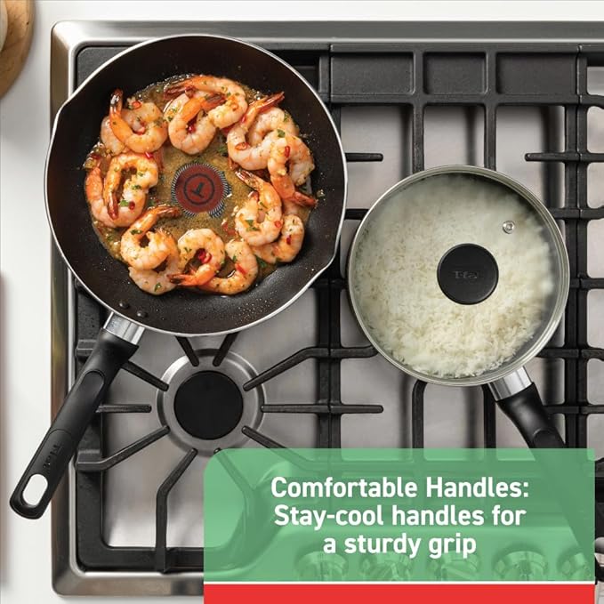 T-fal Initiatives Nonstick Cookware Set 18 Piece, Oven Broiler Safe 350F - Image 3