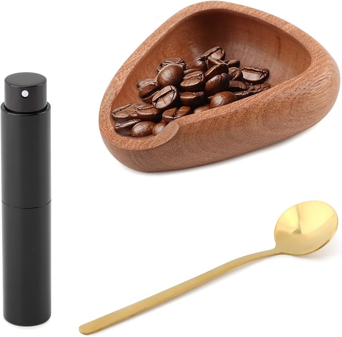 Coffee Bean Dosing Cup, Wood/Ceramic Coffee Dosing Tray Coffees Bean Weighing by Unknown