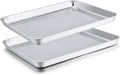 TeamFar Baking Sheet Set of 2, Baking Pans Tray Cookie Sheet Stainless Steel by TeamFar