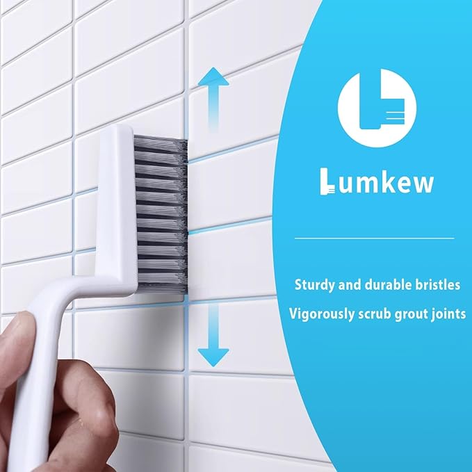 Lumkew Grout Cleaner Brush V Shape, Stiff Grout Cleaning Brushes - Image 5