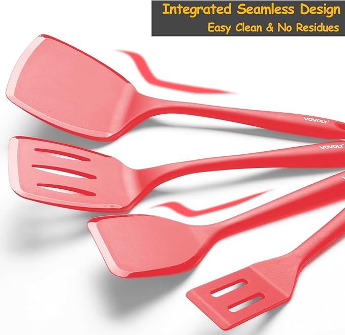 Silicone Spatula Set, 600°F Heat Resistant Silicone Spatula Turner Flipper - Image 4