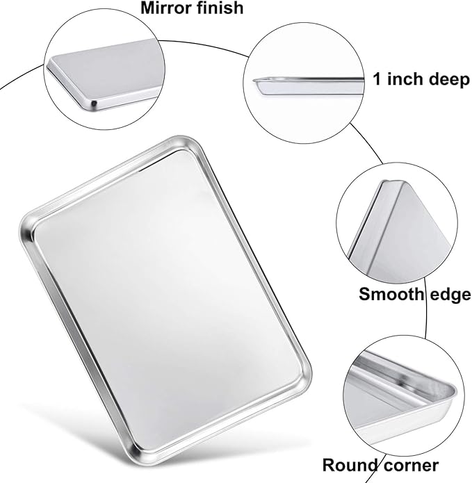 TeamFar Baking Sheet, 17.6’’ x 13’’ x 1’’ Stainless Steel Large Cookie Sheet - Image 3