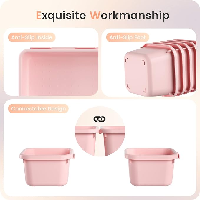 A-LuGei【【5 Size】 Tool Box Organizer Tray Divider Set, 【Pink】 Desk - Image 6