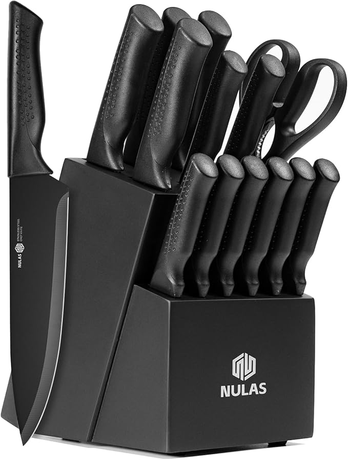 Knife Set, 15-Piece Kitchen Knife Set by NULAS