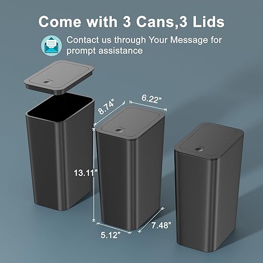 N. NETDOT 3 Pack 10 Liter Small Trash Can - Image 7