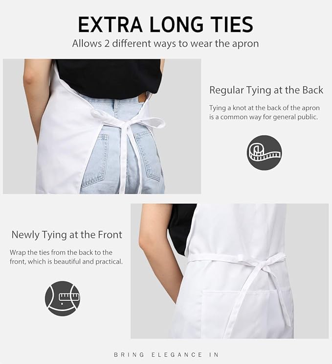Syntus Apron for Men Women, Adjustable Cooking Kitchen Chef Aprons - Image 6