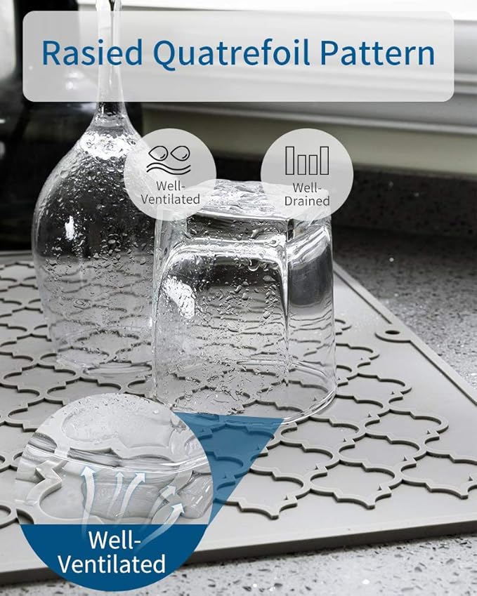 AMOAMI-Dish Drying Mats for Kitchen Counter-Silicone Dish Drying Mat-Kitchen - Image 4