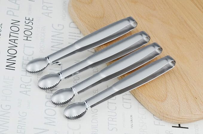 HINMAY Mini Tongs 5-3/4 Inch Stainless Steel Small Serving Tongs, Tiny Kitchen - Image 4