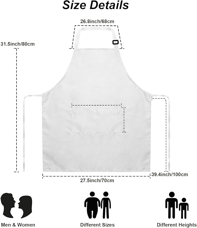 15 Pcs Adult Aprons Bulk with Pockets Adjustable Bib Chef Apron - Image 5