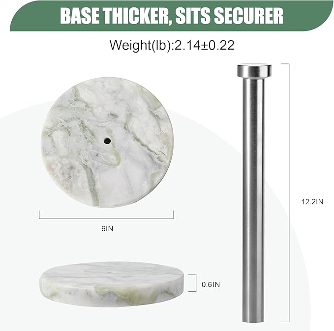 Koville African Marble Paper Towel Holder Countertop, - Image 2