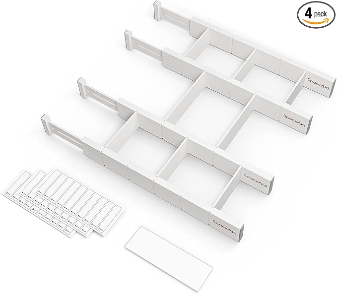 SpaceAid Bamboo Drawer Dividers by SpaceAid