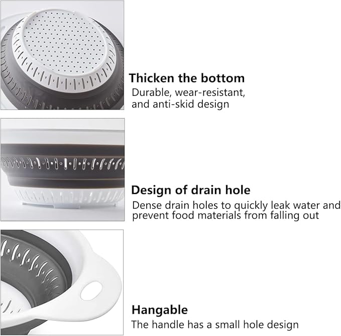 Collapsible Colander and Strainer, Silicone Strainer Colanders & Food Strainers - Image 5