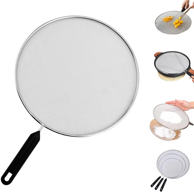 Splatter Screen for Frying Pan, Stainless Steel Grease Splatter Guard Splatter by HISKI