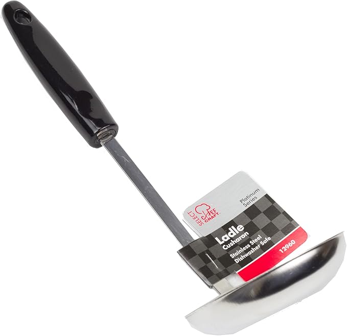 Chef Craft Select Cooking Ladle, 11.5 inch, Stainless Steel/Black - Image 2