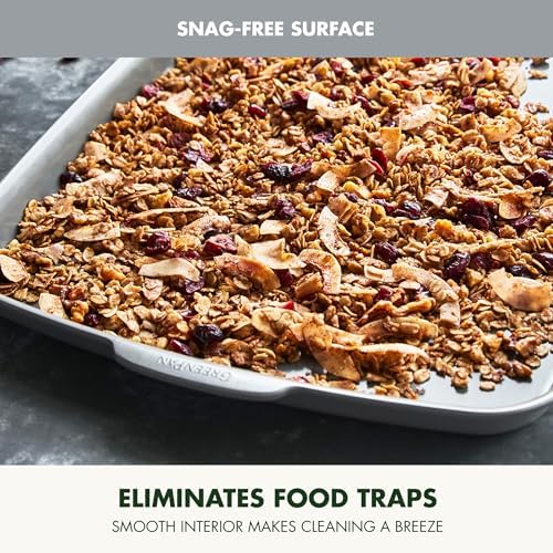 GreenPan Premiere Ovenware Healthy Ceramic Nonstick 18" x 13" Half Rectangular Baking Pan, PFAS-Free, Warp-Free Bakeware, Durable Quick Heating, Oven & Broiler Safe to 600F, Dishwasher Safe, Gray