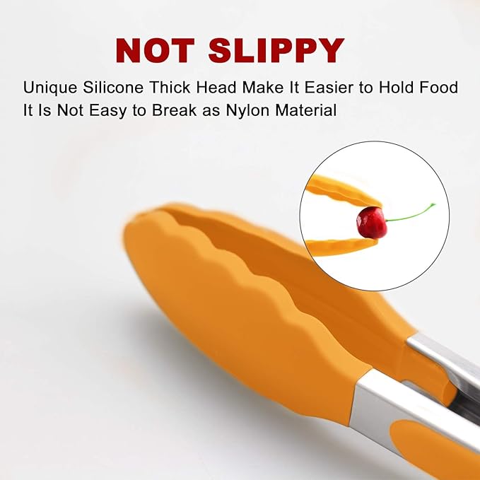 2 Pack Silicone Kitchen Tongs – 9" & 12" Set, Heat Resistant up to 500°F - Image 2