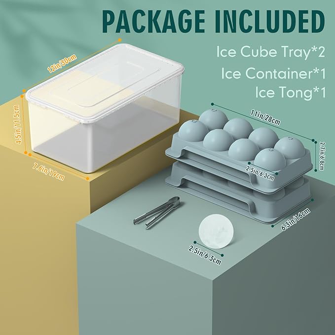 WIBIMEN Large Ice Cube Molds, Big Round Whiskey Ice Cube Trays - Image 4