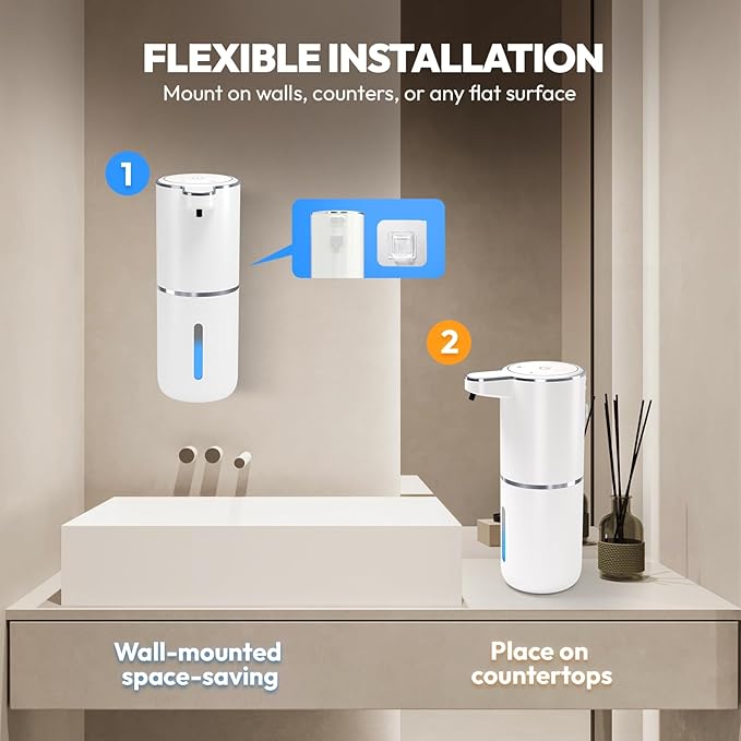 2 Pack Automatic Soap Dispenser Touchless, Liquid Hand Soap Dispenser 12.8oz - Image 6