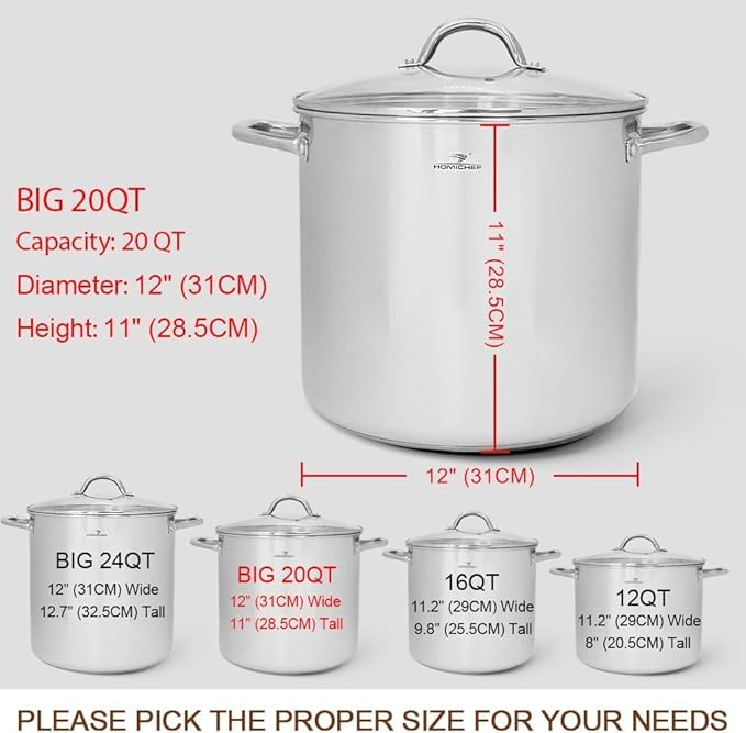 HOMICHEF Commercial Grade LARGE STOCK POT 20 Quart - Image 4