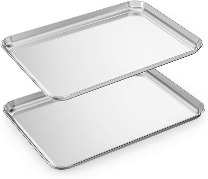 Baking Sheets Set of 2, HKJ Chef Cookie Sheets 2 Pieces & Stainless Steel by HKJ+Chef