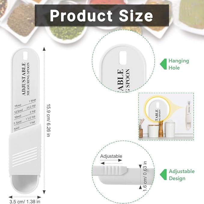 Adjustable Measuring Spoon for Dry and Liquid（White） - Image 7