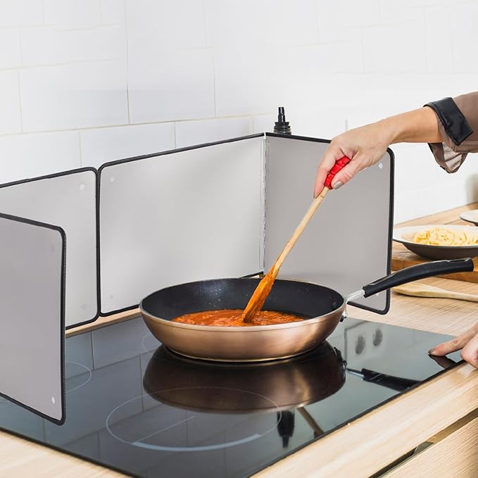 Silver Large 2 Pieces 2 Sided Stainless steel Splatter Guard - Image 7