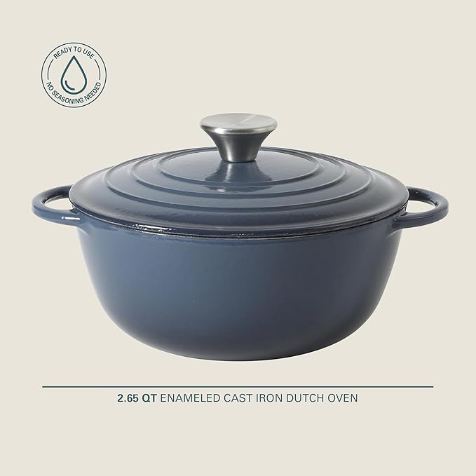 Gibson Home Addlestone 2.65 Qt Enameled Cast Iron Dutch Oven Pot - Image 2