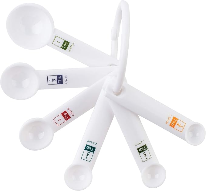 Fox Run 6-Piece Plastic Measuring Spoon Set White, 1.6 x 9 x 3 inches - Image 7