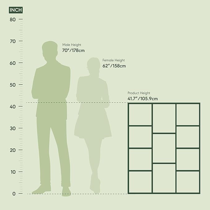Furinno LUDER Book Shelf, 11-Cube Bookshelf, Reversible Bookcase, 9.4 x 29.1 x - Image 3