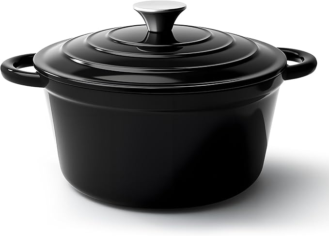 6 Quart Dutch Oven Pot with Lid, Non Stick Enameled Cast Iron Dutch Oven by Fijinhom