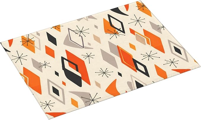 Retro Geometric Pattern Dish Drying Mat - Image 2