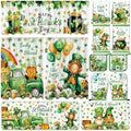 13 Pcs St. Patrick's Day Kitchen Decor Set 3 Shamrock Kitchen Curtains Valance 2 Irish Rugs and Mats 4 Hand Towels 2 Pot Holders 2 Oven Mitts for Home Decor Cooking Grilling Housewarming Gift
