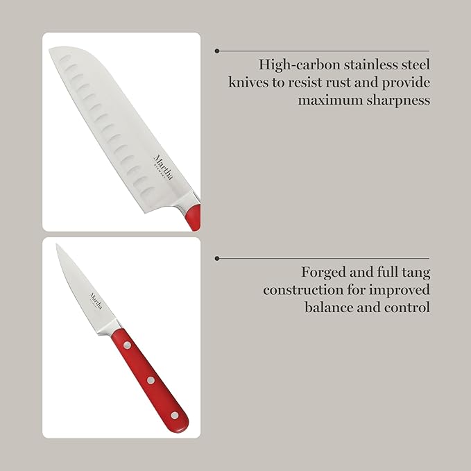 MARTHA STEWART Eastwalk 14 Piece High Carbon Staineless Steel Cutlery Knife - Image 4