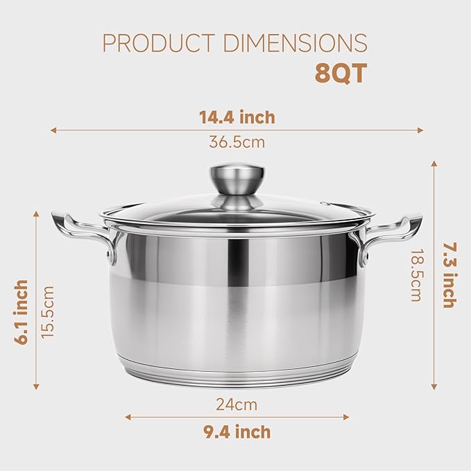 Ohtomber 8 Quart Stock Pot - Image 2