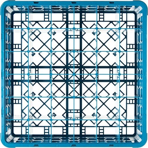 Carlisle FoodService Products 36 Compartment Glass Racks with 1 Extender - Fits 2.69" Diameter White Wine Glasses, Tumblers, Narrow Bowl Stems, 2.94" Compartments, Tamper Proof, Blue