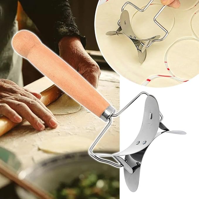 Stainless Steel Large Dumpling Skin Dough Circle Roller Machine Cutters Home - Image 2