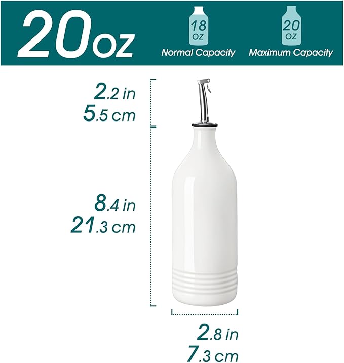 vancasso 20 Oz Ceramic Olive Oil Dispenser Bottle, Bottle Dispenser - Image 2