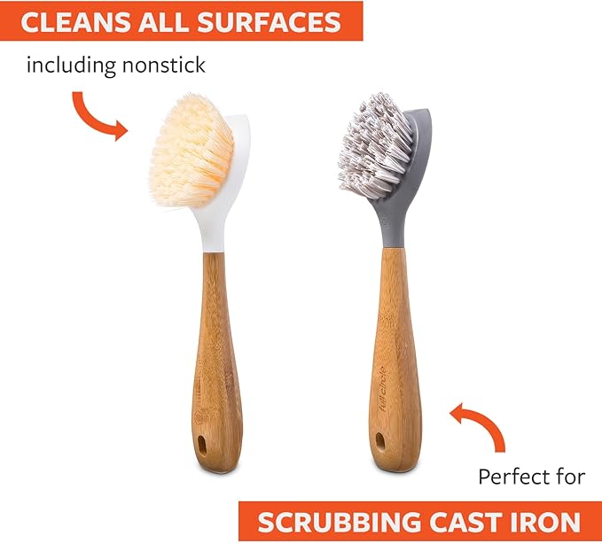 Full Circle Double Dish Brush Set – Durable Scrub Brushes - Image 2