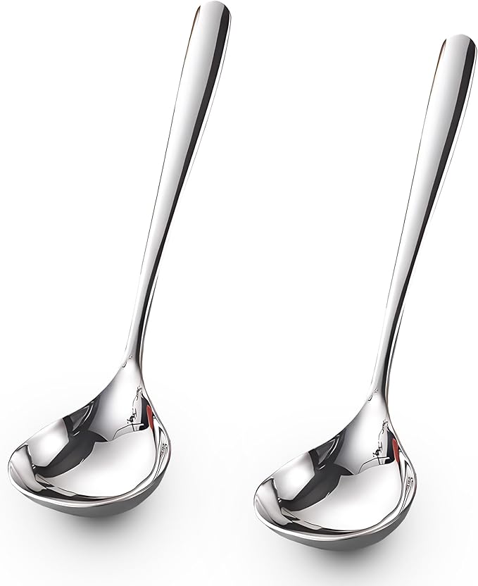 Comicfs 2 Pack Gravy Ladle, SUS 304 Stainless Steel Soup Ladle, Small Soup by Comicfs