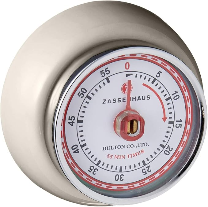 Zassenhaus Magnetic Retro Kitchen Timer, Classic Mechanical Cooking Timer by Zassenhaus