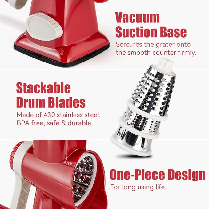 Cheese Grater Hand Crank Rotary Vegetables Shredder - Image 8