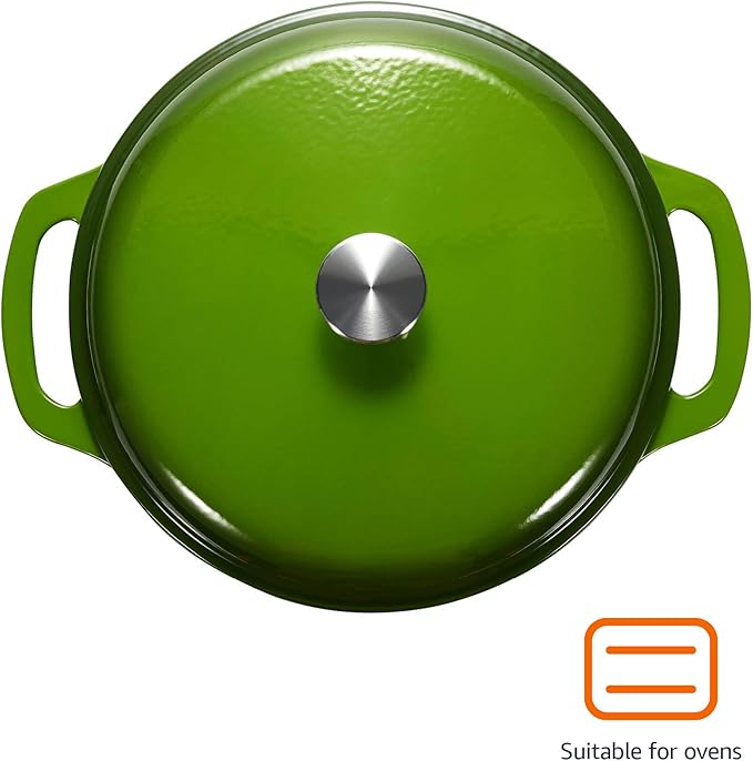 Amazon Basics Enameled Cast Iron Dutch Oven Pot - Image 2