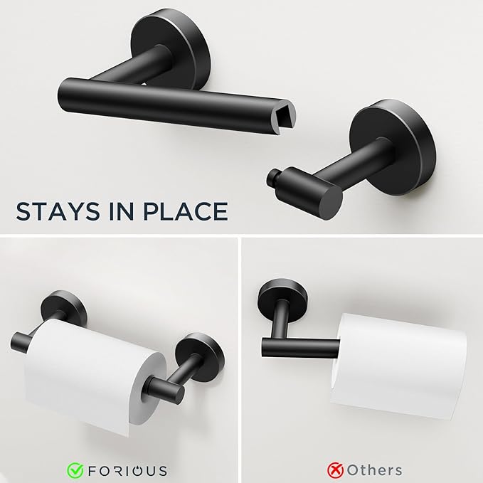 FORIOUS Toilet Paper Holder Wall Mount, SUS304 Stainless Steel Double Post - Image 3