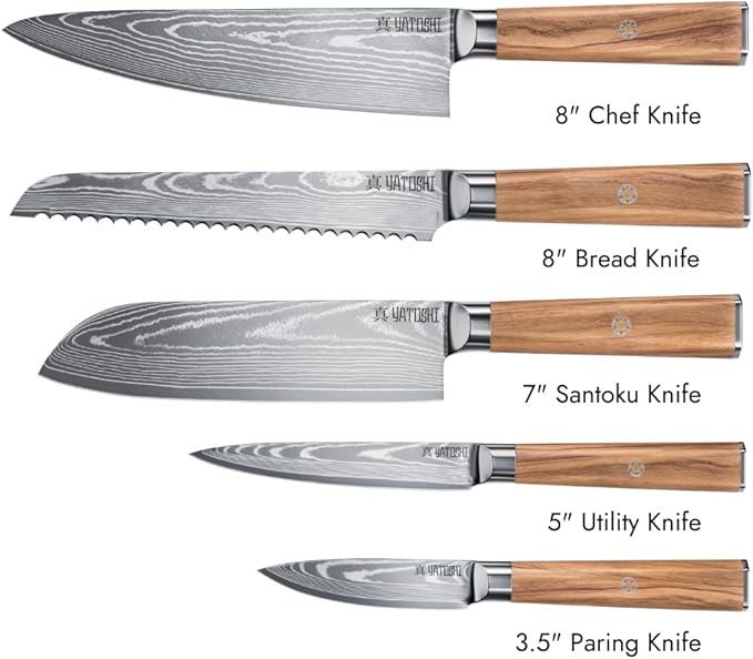 Yatoshi Knives Magnetic Kitchen Knife Block Set - Image 2