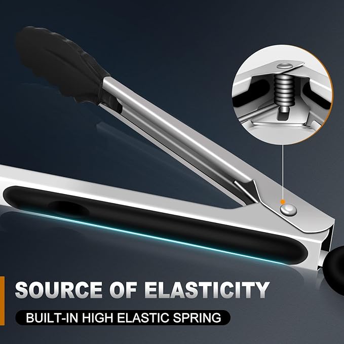 Eddeas Kitchen Tongs with Silicone Tips, Tongs - Image 4